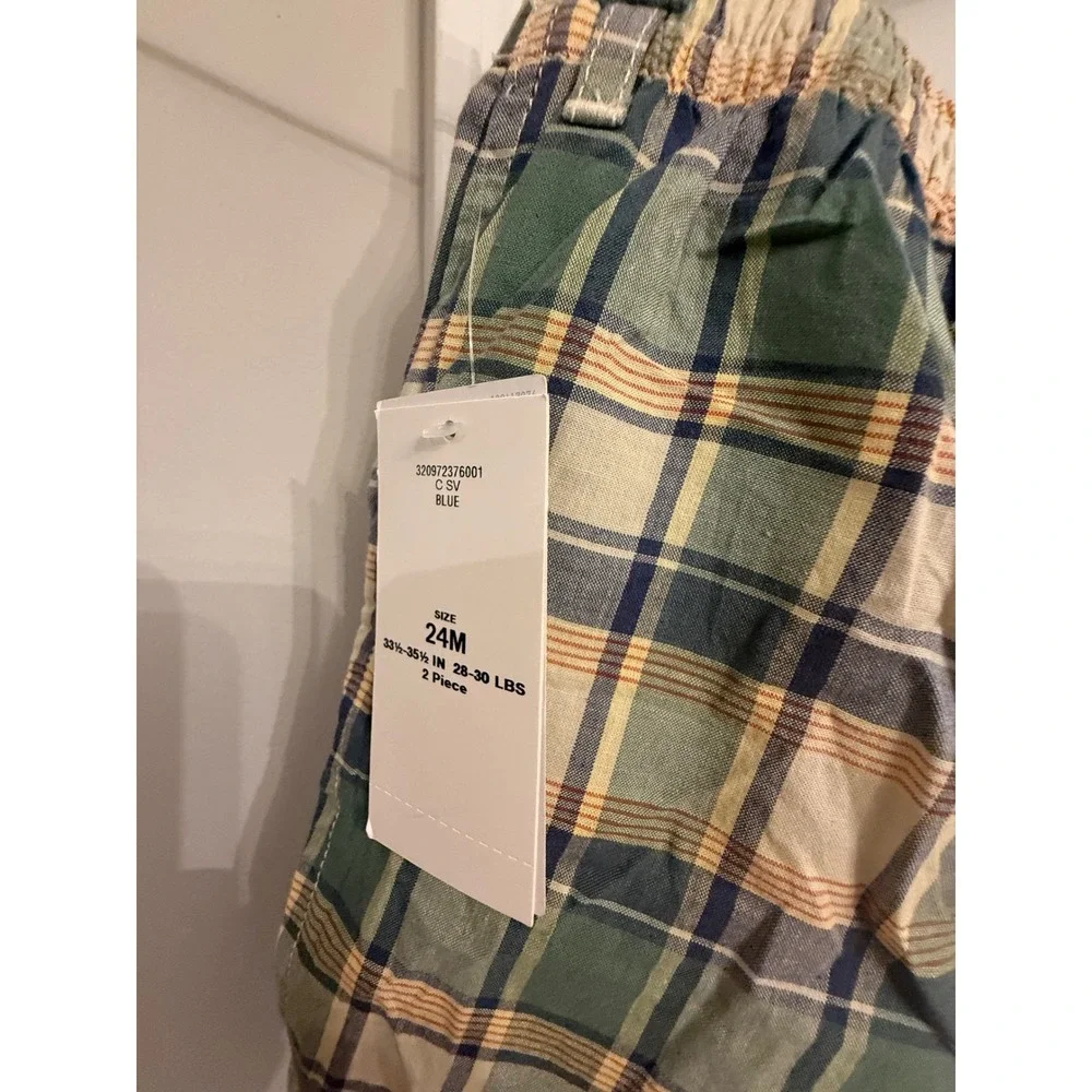 Ralph Lauren Toddler Boys Plaid Shorts Green Blue 24M NWT